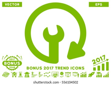 Eco Green Repeat Service icon with bonus 2017 year trend design elements. Vector illustration style is flat iconic symbols, white background.