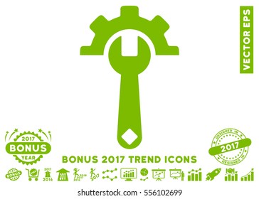 Eco Green Service Tools pictograph with bonus 2017 trend icon set. Vector illustration style is flat iconic symbols, white background.