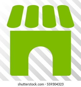 Eco Green Shop interface toolbar pictogram. Vector pictogram style is a flat symbol on diagonally hatched transparent background.