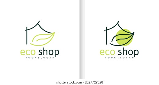 Eco Green Shop Logo, With Minimalist Design, Logo Reference For Business