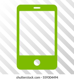 Eco Green Smartphone interface icon. Vector pictograph style is a flat symbol on diagonally hatched transparent background.