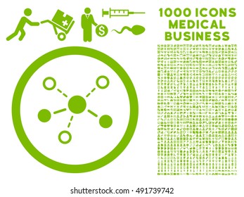 Eco Green Structure vector rounded icon. Image style is a flat icon symbol inside a circle, white background. Bonus clipart contains 1000 healthcare business design elements.