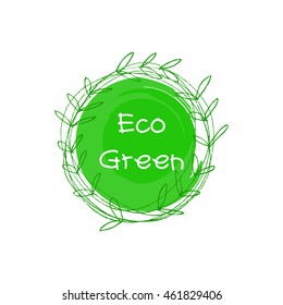  Eco Green symbol with leaf