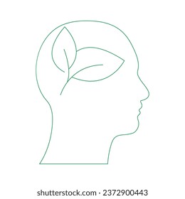 Icono de la línea Eco Green Thinking.