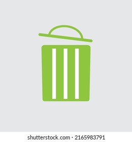 eco green trash bin ecology flat design