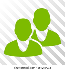 Eco Green Users toolbar pictogram. Vector pictogram style is a flat symbol on diagonally hatched transparent background.
