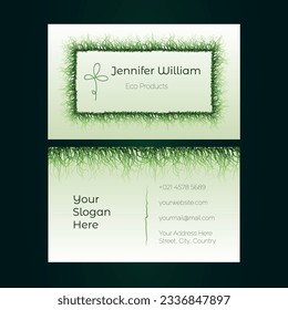 Eco Green Vector Business Card Design Template  