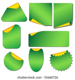 Eco green vector sticky paper isolated ion white