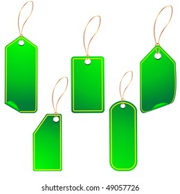 Eco green vector tag set isolated on white