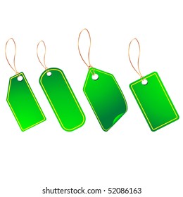 Eco green vector tag set isolated on white