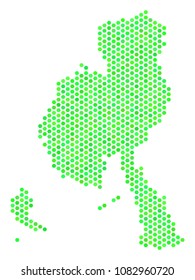 Eco green Veraguas Province map. Vector honeycomb territorial map using fresh green color variations. Abstract Veraguas Province map concept is done with honeycomb blots.