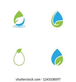 Eco green water logo collection