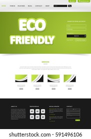 Eco Green Website Layout. Vector Illustration Eps 10.