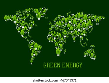 Eco Green World Map Symbol 260nw 467343371 