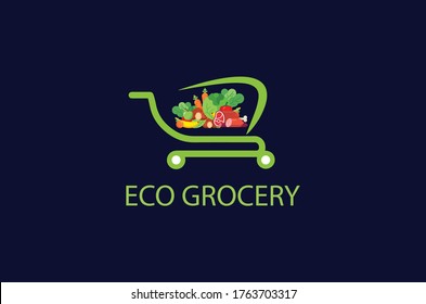 eco grocery online shop logo design idea,store logo,logo design,unique grocery logo ,creative grocery logo,eco grocery logo design template