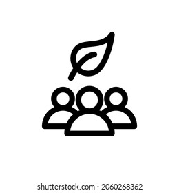 Eco group icon, editable stroke vector