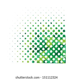 eco halftone in green leaves vector illustration