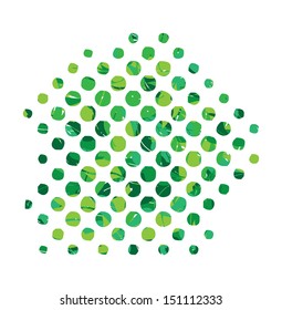 eco halftone in green leaves vector illustration