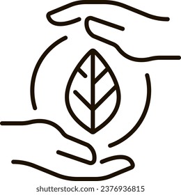 eco hand care line icon illustration