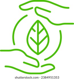 ilustración de línea de cuidado de mano eco