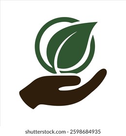 Eco Hand Holding Leaf Logo