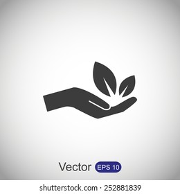 Eco and hand icon