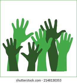 Eco hands  - Green Vector Icon