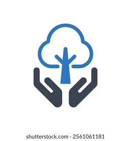 Eco Hands Icon On White Background