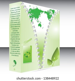 eco health book with world map 3D