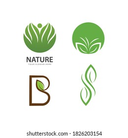 Eco health illustration logo design