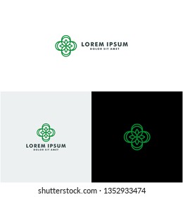 Eco health logo template, beauty spa icon symbol vector illustration