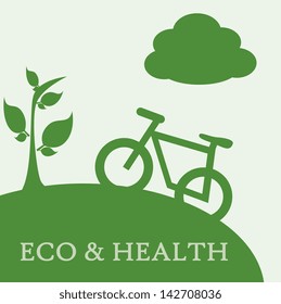 eco and health over white background vector illustration