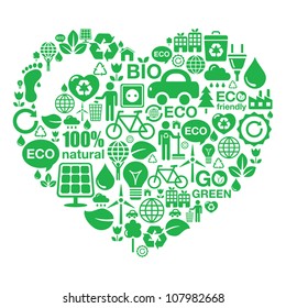 Eco heart background -  green ecology