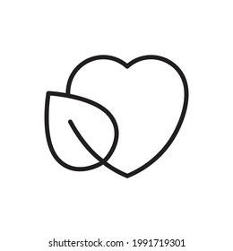 Ilustración del vector de contorno de corazón ecológico