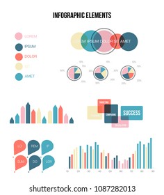 Eco Hipster Green Infographic Vector Statistic Graphic Chart Set. Circular Bar, Pie Chart, Diagram Business World, Social Percent Report. Annual Report, Marketing Idea, Plan Targeting Inforgaphic