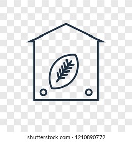 Eco home concept vector linear icon isolated on transparent background, Eco home concept transparency concept in outline style