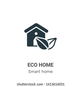 Eco home glyph icon vector on white background. Flat vector eco home icon symbol sign from modern smart house collection for mobile concept and web apps design.