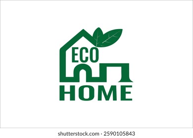 Eco home green house logo 