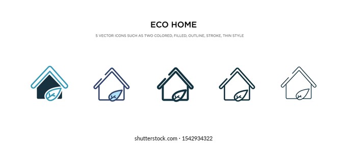 eco home icon in different style vector illustration. two colored and black eco home vector icons designed in filled, outline, line and stroke style can be used for web, mobile, ui