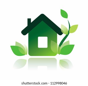 eco home icon, isolated vector symbol
