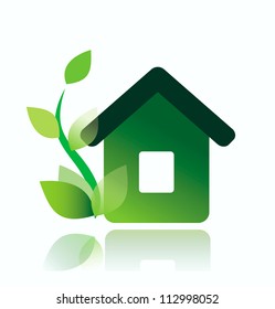 eco home icon, isolated vector illustration