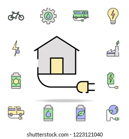 Eco Home Icon. Sustainable Energy Icons Universal Set For Web And Mobile