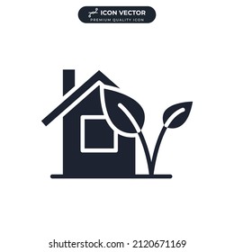 Eco Home icon symbol template for graphic and web design collection logo vector illustration