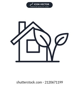 Eco Home icon symbol template for graphic and web design collection logo vector illustration