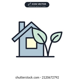 Eco Home icon symbol template for graphic and web design collection logo vector illustration