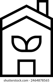 icono de eco home. Diseño de estilo lineal delgado aislado sobre fondo blanco