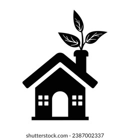 Eco Home Icon, Vector Graphics