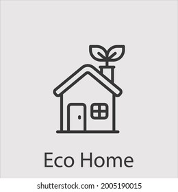 eco home icon vector icon.Editable stroke.linear style sign for use web design and mobile apps,logo.Symbol illustration.Pixel vector graphics - Vector