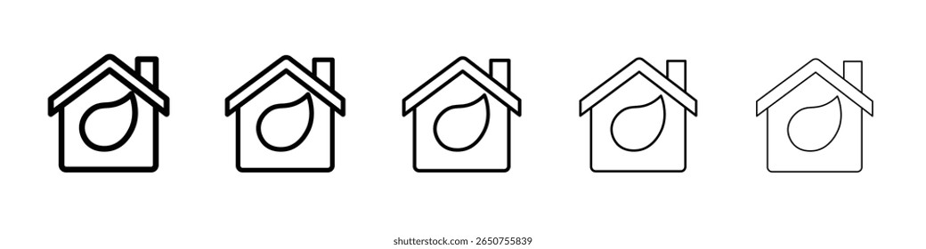 Eco home icon vector thin outline style sign