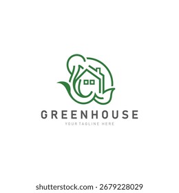 Eco home leaf logo design business concept with flat style element